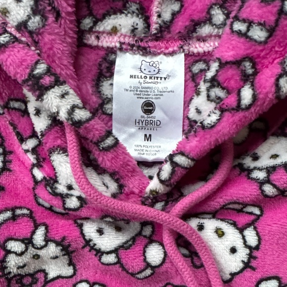 Hello Kitty Pink and White Cropped Hoodie NWOT - Picture 2 of 4